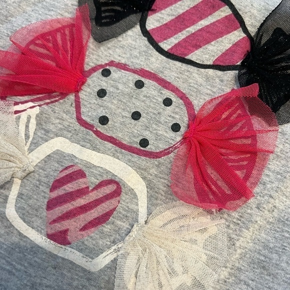 Catimini Girl's Size 2 Candy Print Dress Gray Short Sleeves - Picture 4 of 7